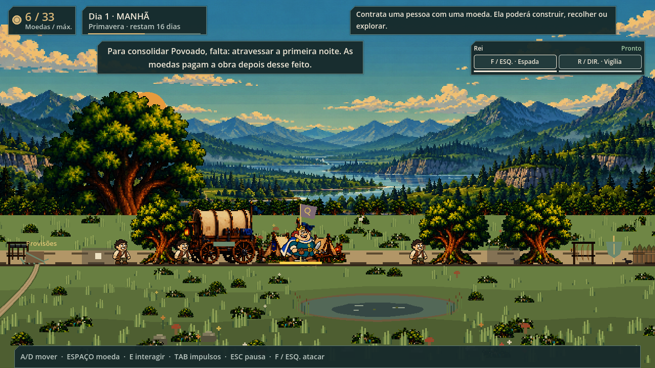 O ecrã no commit f3efeac, a 7 de outubro de 2026, com a interface do jogo.